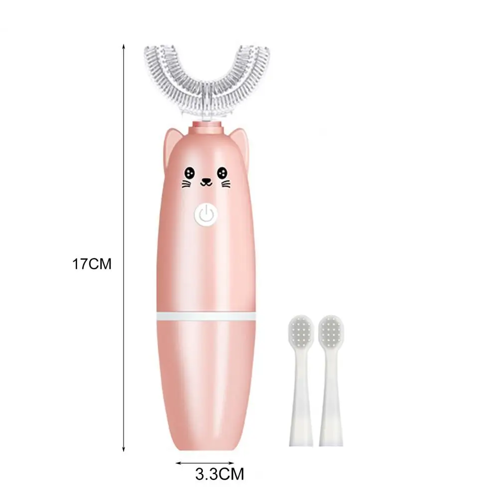 Cepillo de dientes en forma de U para ni&ntilde;os, cepillo de dientes el&eacute;ctrico suave, Limpieza Profunda, Material de grado alimenticio, cepillo de dientes de modelado de dibujos animados-2