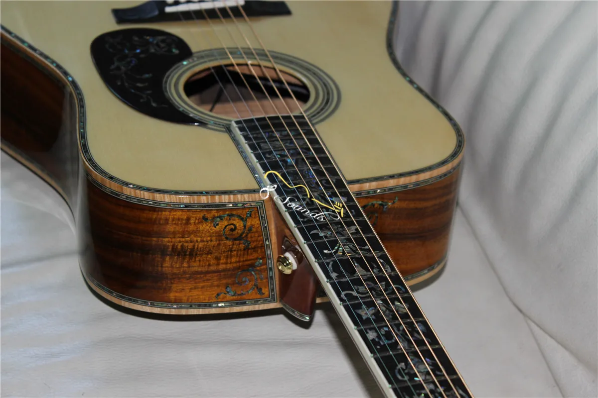 Бесплатная доставка AAAAA полностью твердая необычная гитара дредов