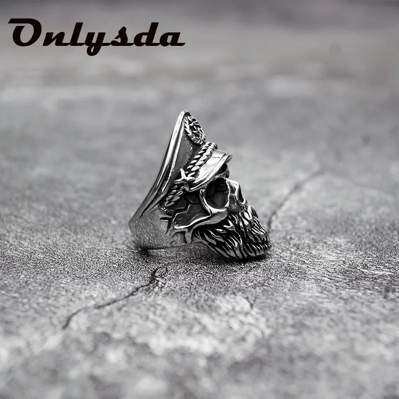 Onlysda уникальное Винтажное кольцо в виде черепа пирата с перекрещивающимися
