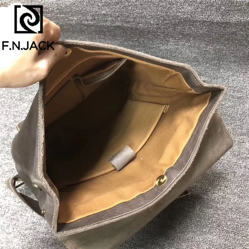 Винтажный Мужской рюкзак F.N.JACK с двумя лямками это классический дорожный для
