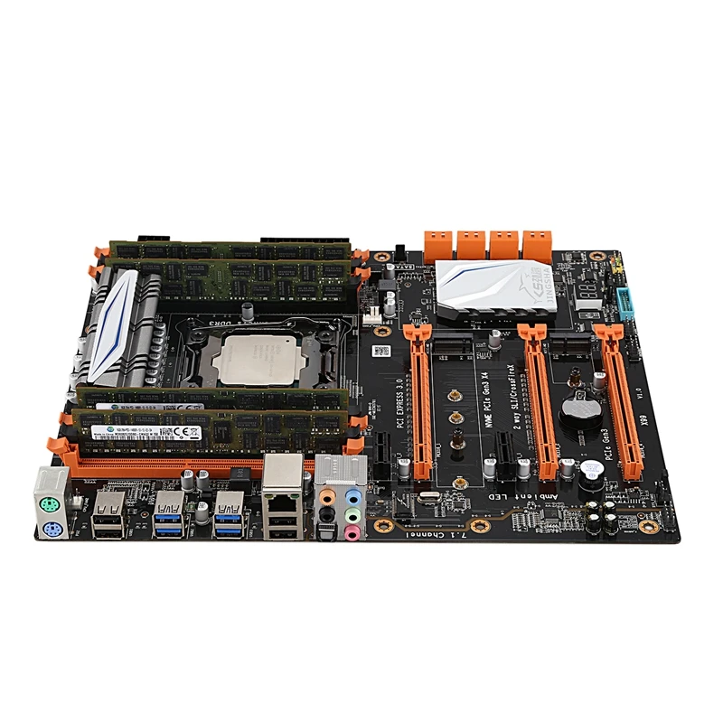 X99 LGA2011 V3 материнская плата комбо набор с E5 2678V3 CPU 4X16GB 64GB DDR3 RAM 4 Ch 1866Mhz REG ECC NGFF M.2 SSD