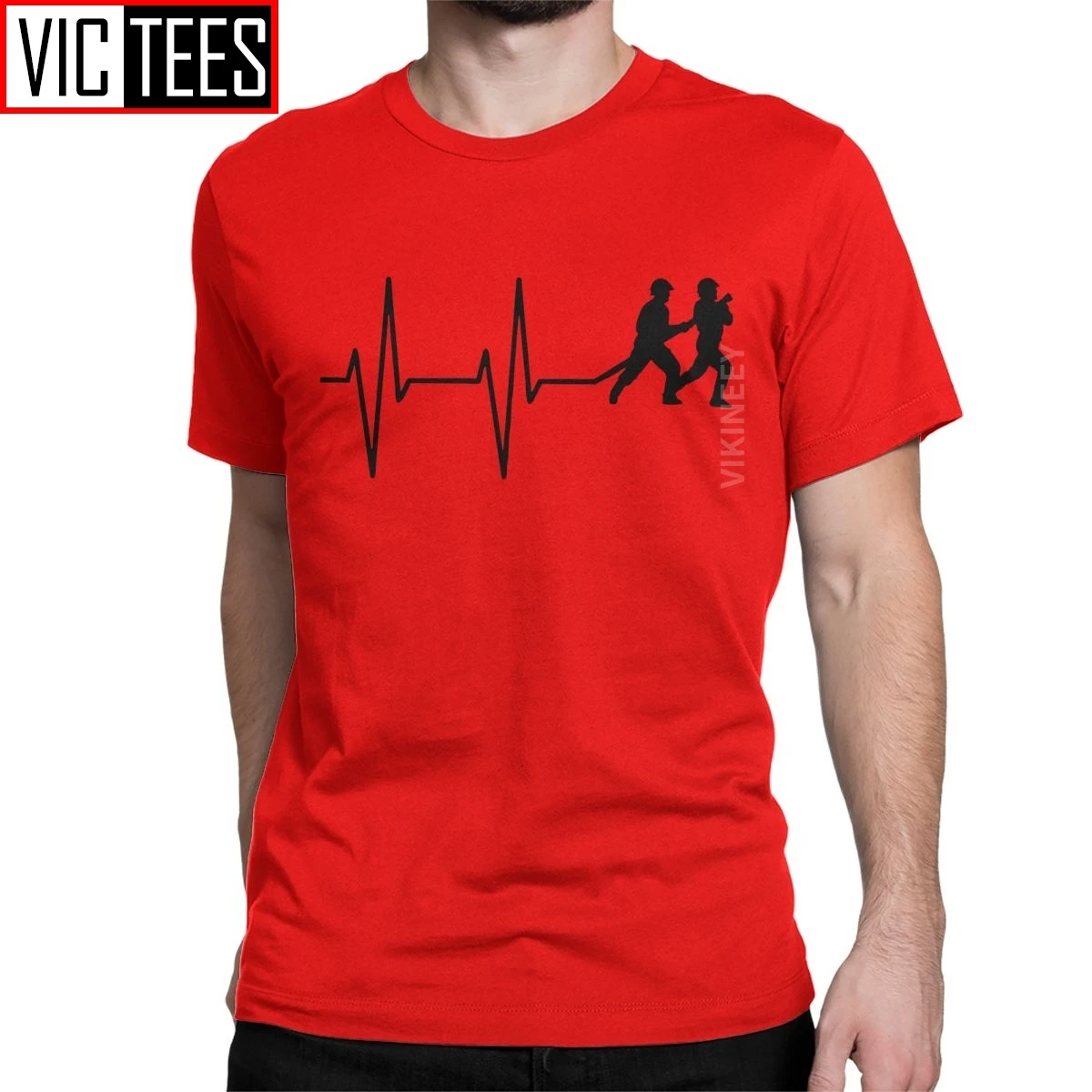 Мужская футболка пожарного сердцебиения пожарный шланг Женская хлопковая