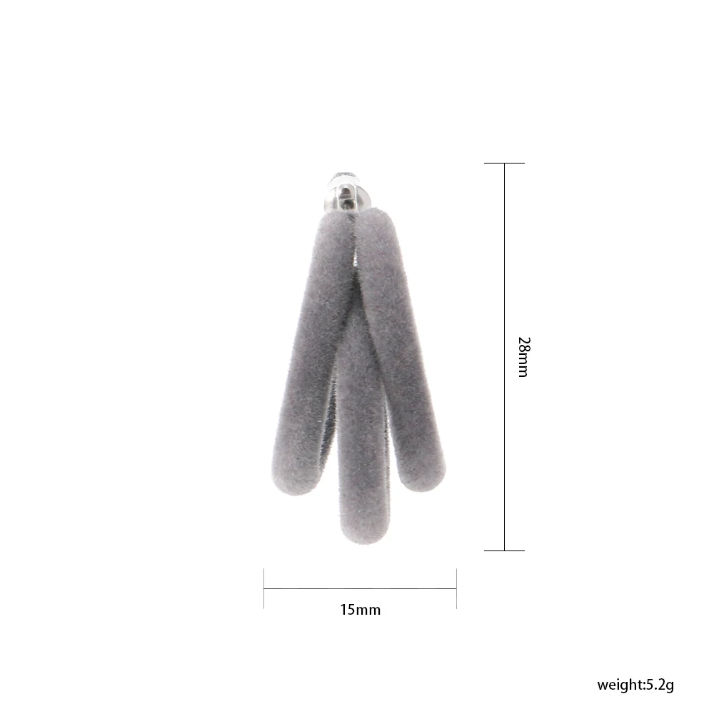 

Badu Velvet Three Hoop Earrings Trendy Round Metal Drop Earring for Women Flocking Dangle Earings 2019 Fashion Jewelry wholesale