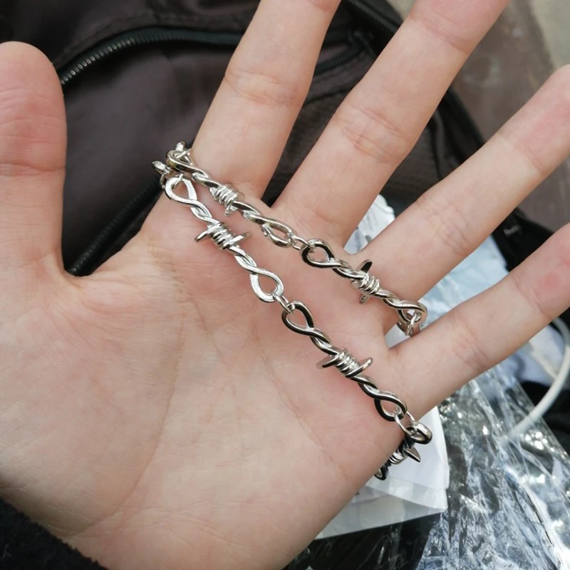 Ожерелье из колючей проволоки для мужчин и женщин чокер в стиле хип-хоп подарок