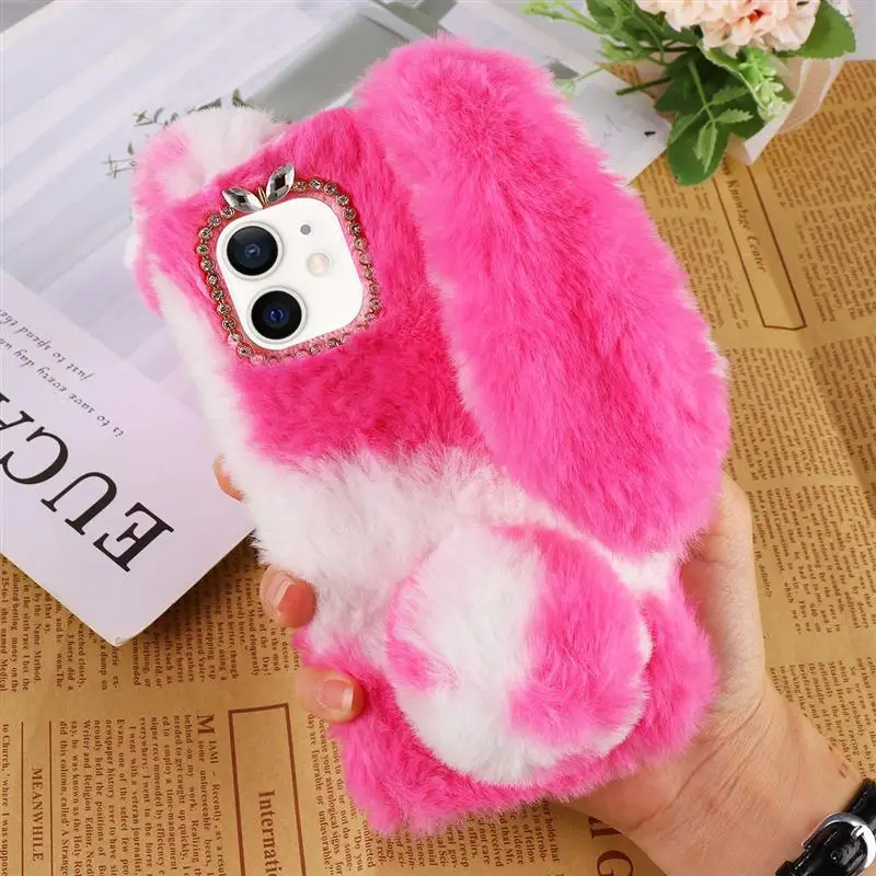 

1Pc Protective Phone Case Fluffy Cellphone Case Plush Phone Shell Compatible for iPhone 12 mini