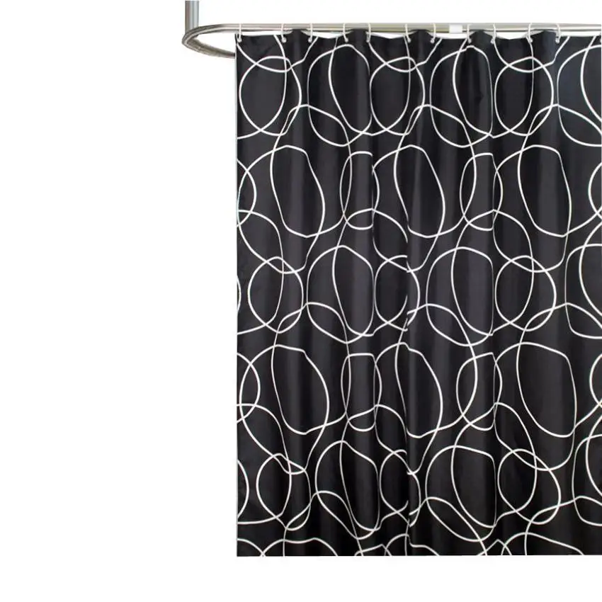 

Waterproof Bath Curtains Bathroom Circles Endless Shower Curtain Bathtub Cover Extra Large Wide 12 Hooks rideau de douche