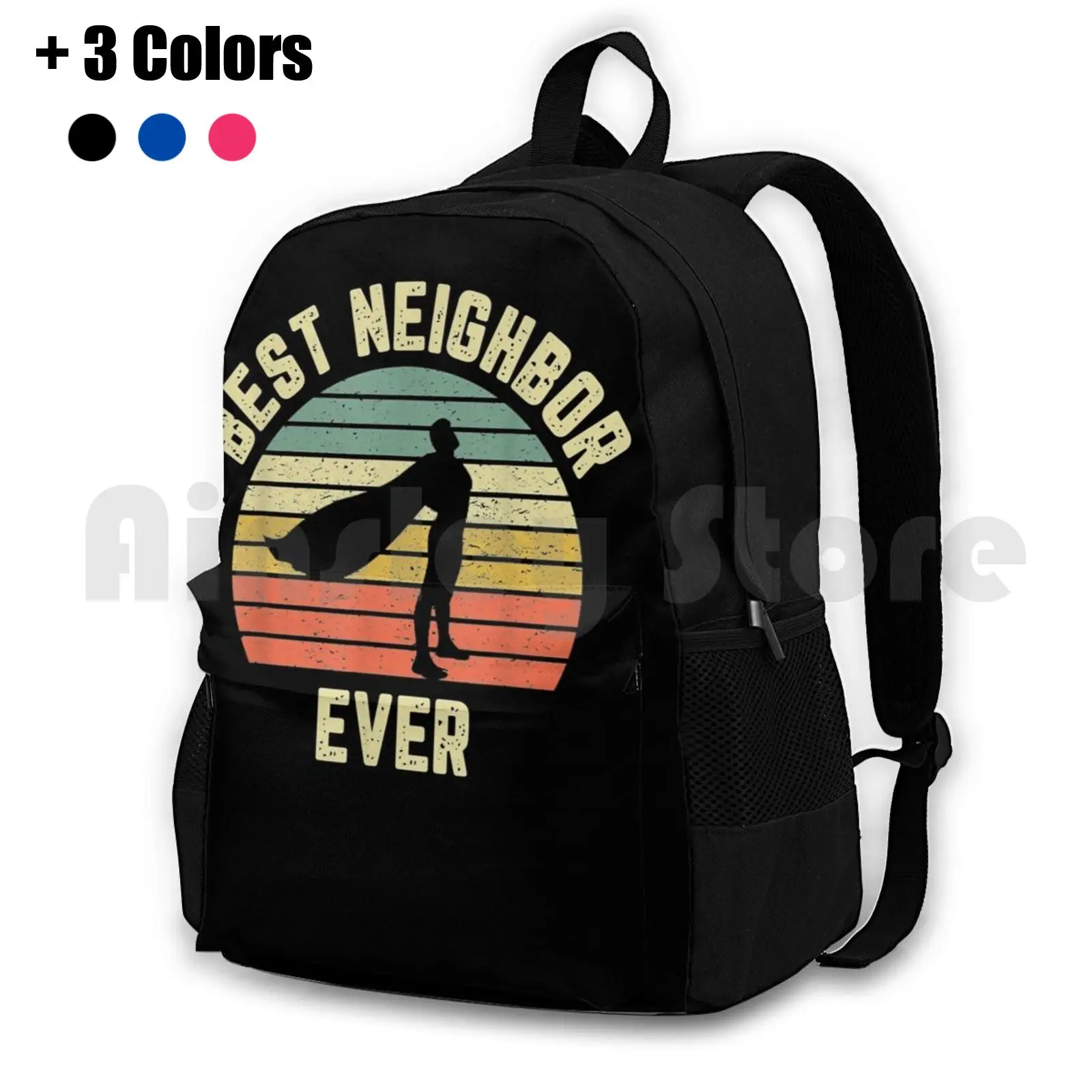 

Mens-Vintage-Best-Neighbor-Ever-Superhero-Fun-Gift-Graphic Outdoor Hiking Backpack Riding Climbing Sports Bag Vintage Graphic