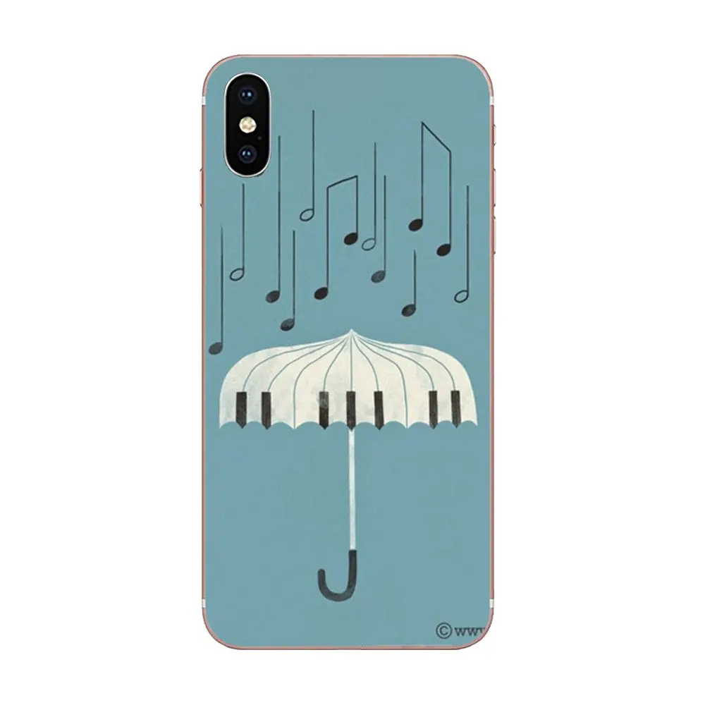 Love Music Note Piano Umbrella TPU Coque Case For Apple iPhone 4 4S 5 5C 5S SE 6 6S 7 8 Plus X XS Max XR | Мобильные телефоны и