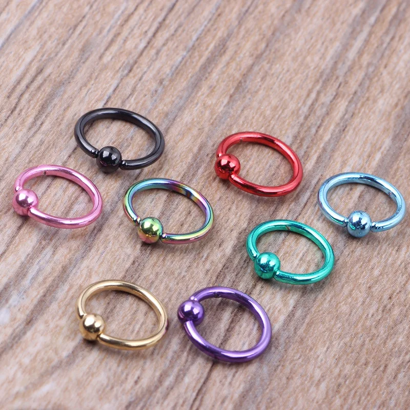 Кольцо для носа из нержавеющей стали с шариковыми носками и шпильками