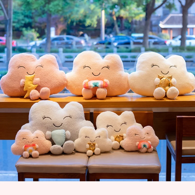 Подушка в скандинавском стиле с радужными облаками удобная детская игрушка