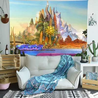 winnie bear tapestry cartoon anime castle art wall hanging tapestries for living room home dorm decor banner