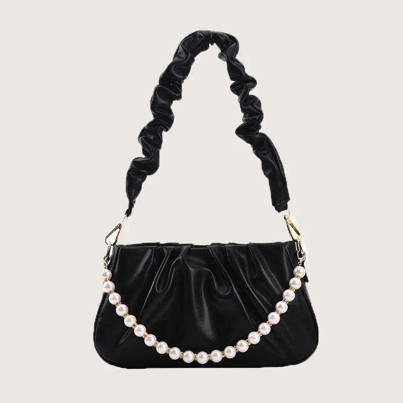 

Premium Texture Small Bag Female 2021 New White Fold Cloud Underarm Bag French Single Shoulder Messenger Lady Hand Carry Green