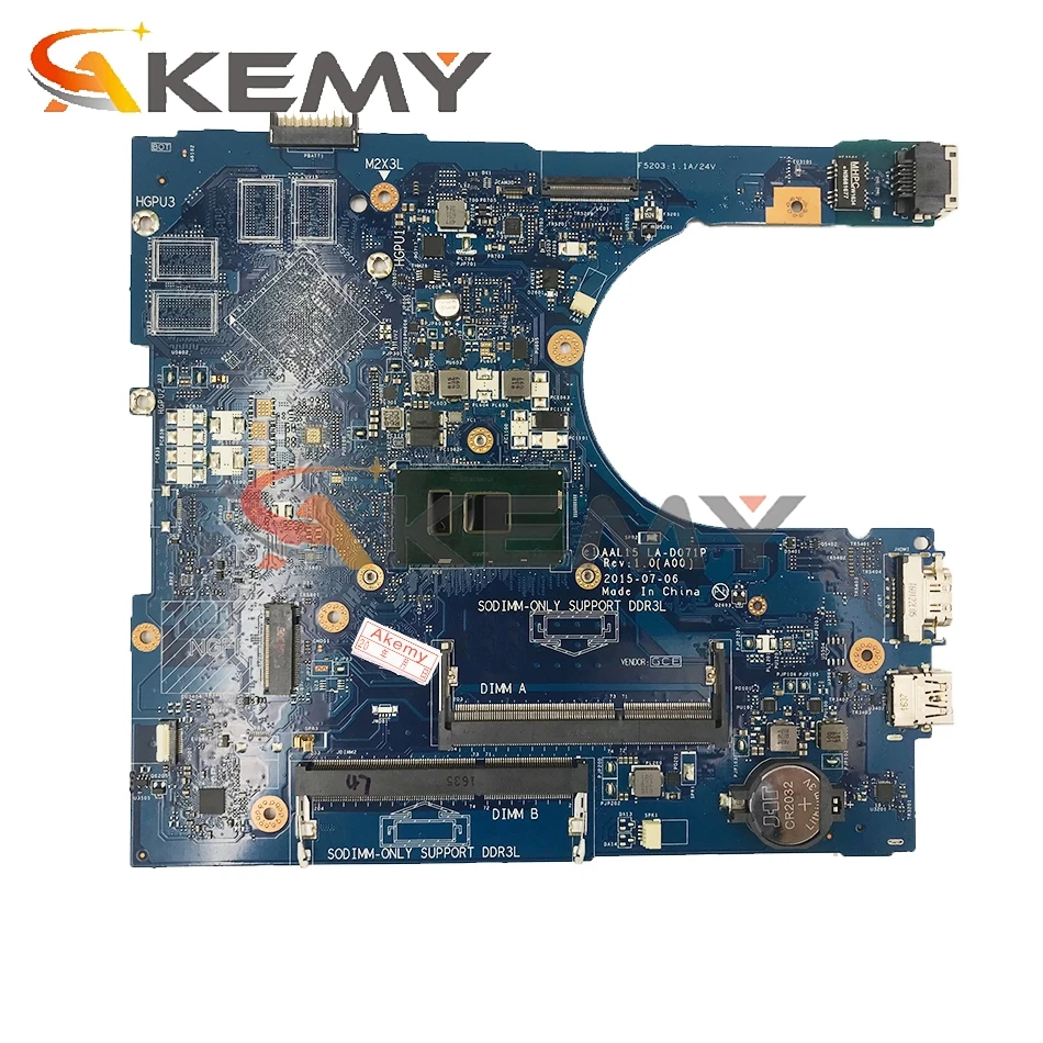 I5-6200U для Dell Vostro 3459 3559 Материнская плата ноутбука AAL15 LA-D071P REV: 1 0 (A00) VGAport материнская