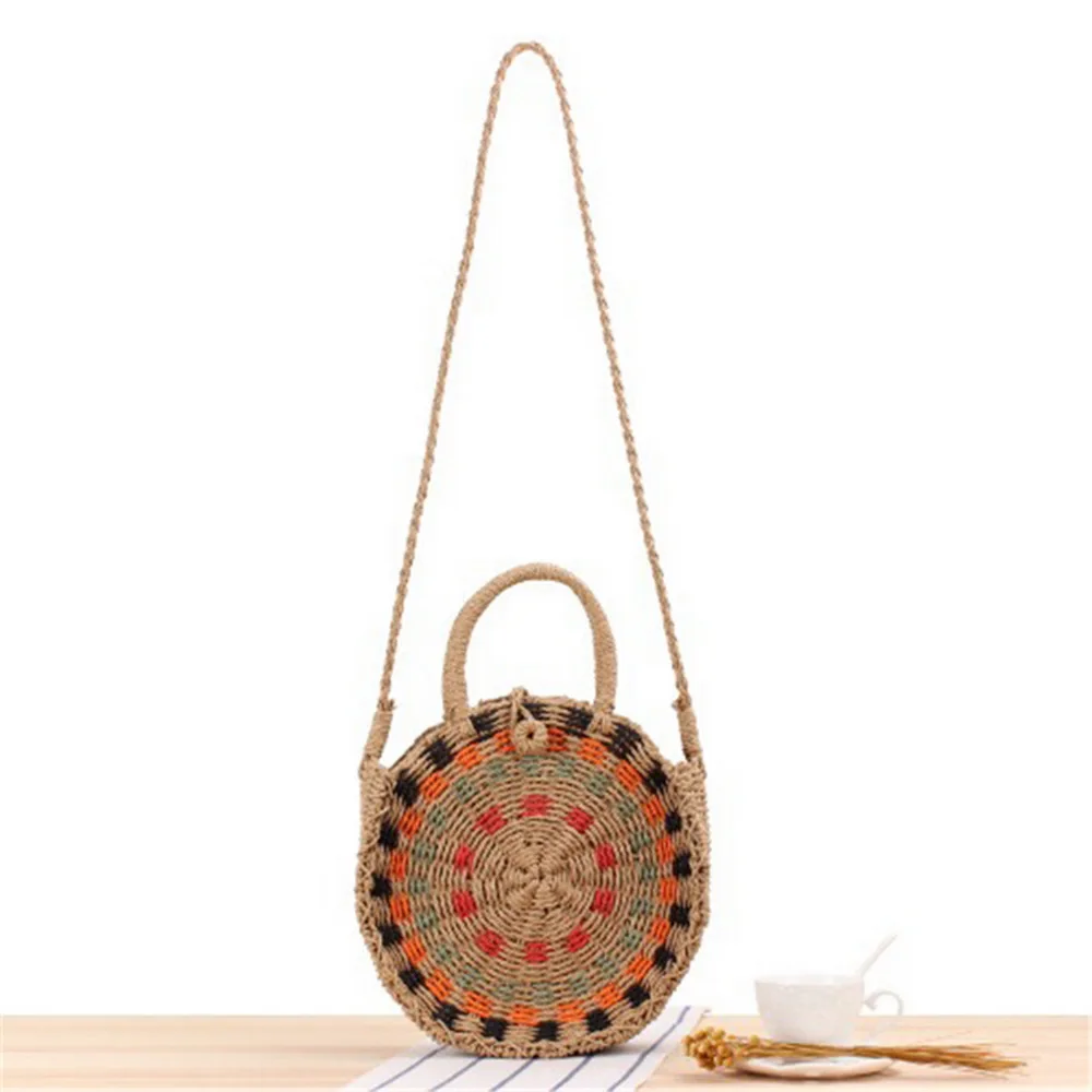 New Fashion Lady Summer Beach Straw Bag Designer Handmade Women Handbag Female Crossbody Chic Shoulder Rattan Bag
