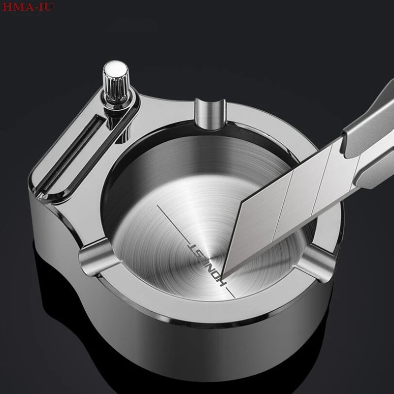 

Creative Metal Ashtray Ten Thousand Match Multifunction Lighter Office Ashtray