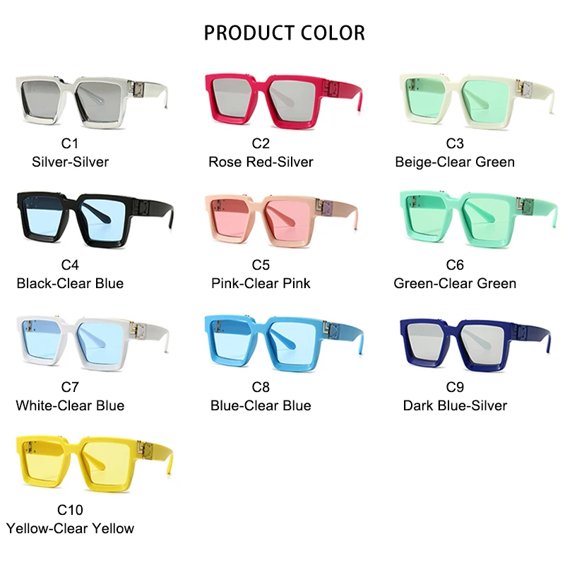 

ROYAL GIRL Summer New Square Fashion Sunglasses Women Men 2020 Classic Brand Design Plastic Metal Frame Unisex Sunglasses Ss667