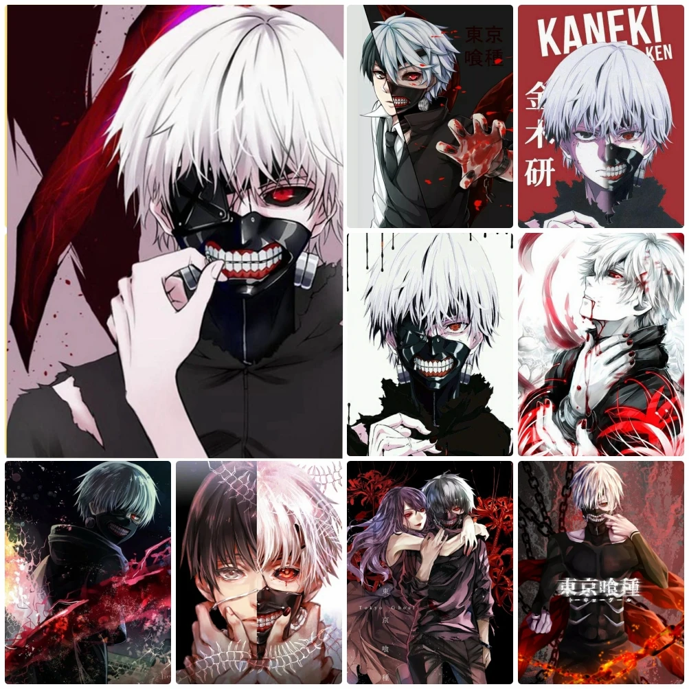 

5D DIY Diamond Painting Japanese Anime Kaneki Ken Tokyo Ghoul Diamond Mosaic Embroidery Cross Stitch Kits Wall Art Home Decor