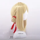 Парик Фиолетовый Evergarden для косплея светлые плетеные булочки термостойкий синтетический парик + шапочка для парика + красные ленты