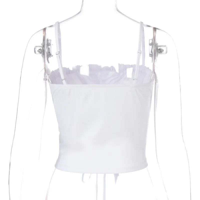 

2020 Summer Female fungus lace pleated camisole