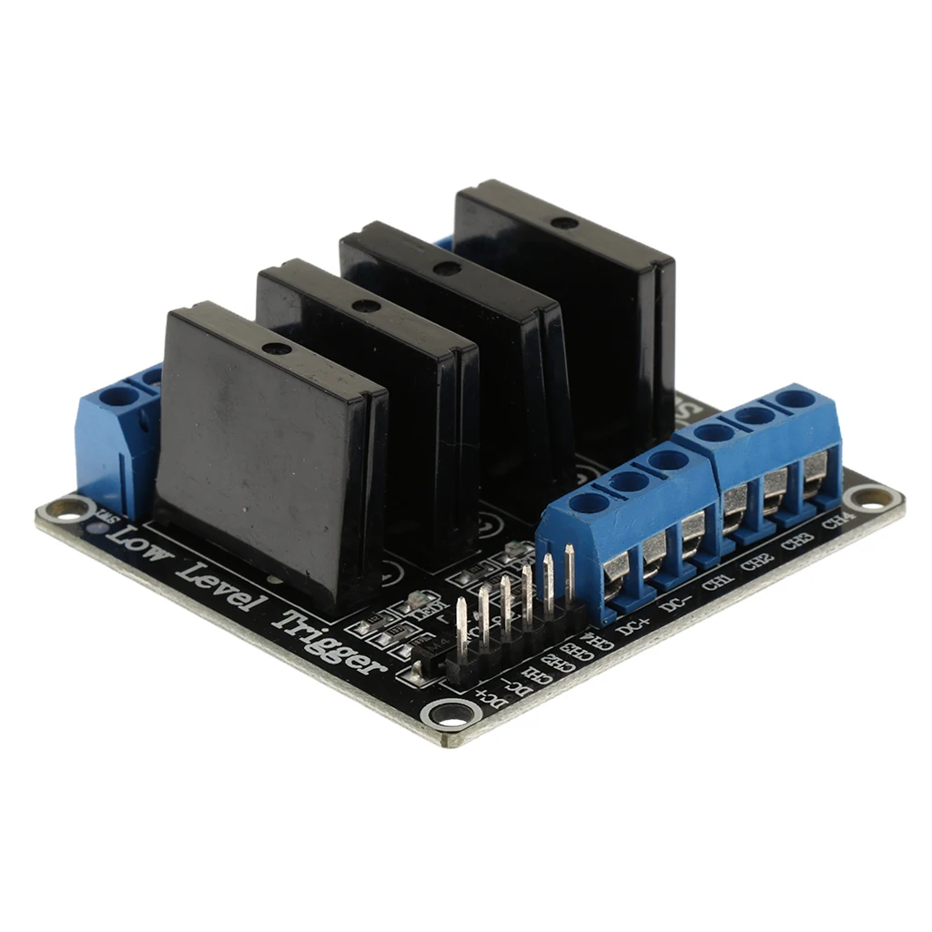 Пластиковый черный высокоуровневый твердотельный релейный модуль широкий с 2 54