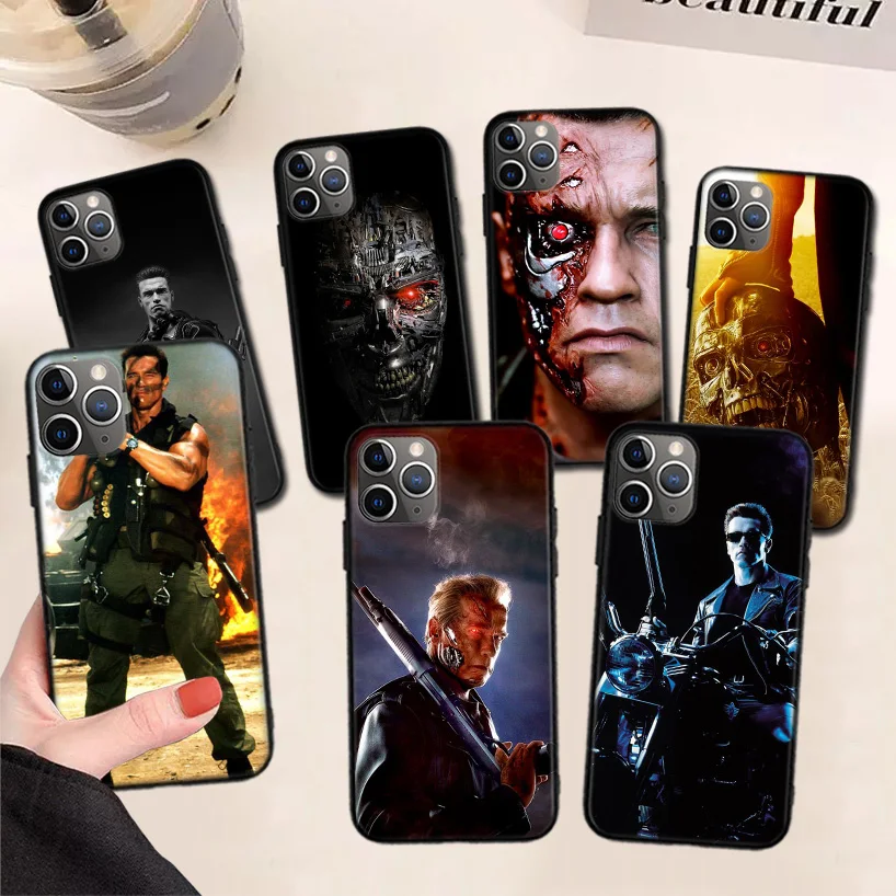 

The Terminator Black Phone Case For Apple iPhone 11 13 Pro Max 12 Mini X XS XR 7 Plus 6 6S 8 + SE 5S Pattern Cover Coque