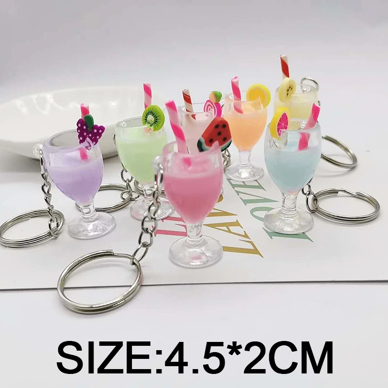 Милая чашка для сока бутылка напитков брелок коктейлей женский рюкзак кольцо