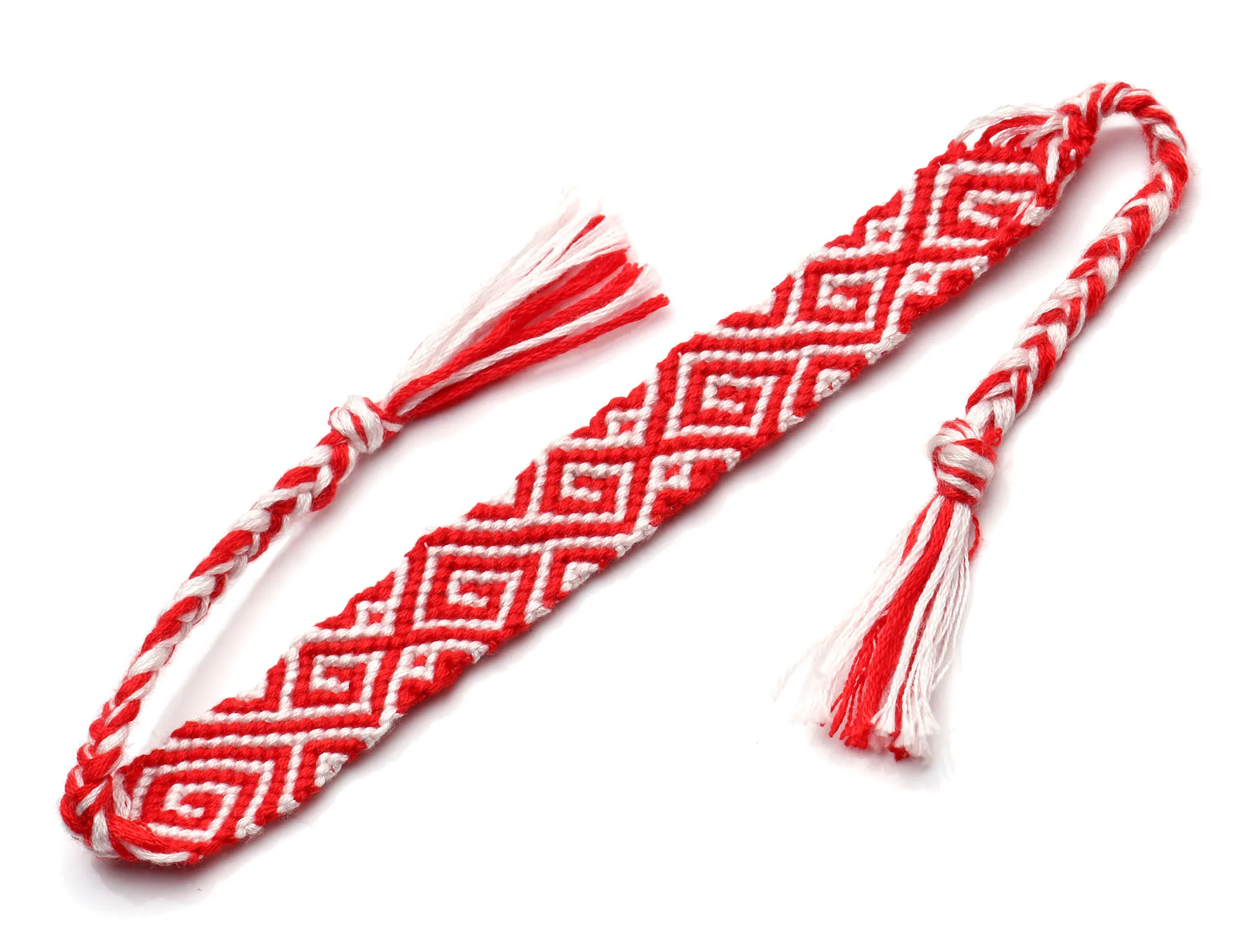 Плетеный браслет дружбы в стиле бохо два цвета греческие волны для женщин и