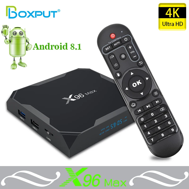 

Ultra 4K Display Tv Box X96 Max Android 8.1 Amlogic S905X2 Quadcore 4K HD 2G 16G Media Player Dual WIFI 2.4G/5.8G BT4.0 TV Box