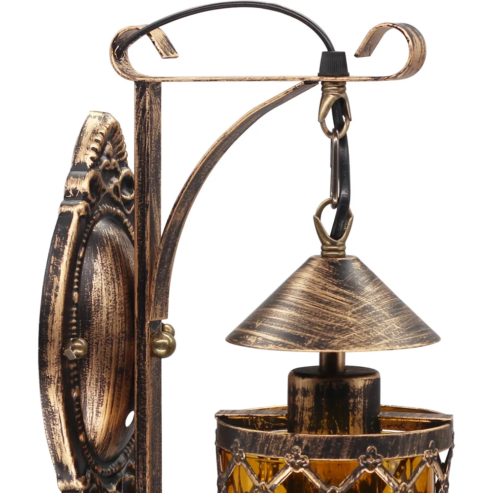 Artpad, китайский стиль, винтажный настенный светодиодный светильник для ванной комнаты, прикроватная стеклянная керосиновая лампа для бара, коридора, E27, фонарь, настенные лампы