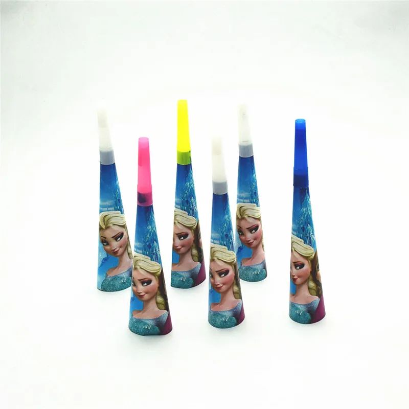Cartoon Trumpets 6Pcs/Lot Party Decorative Children Have Fun Anna/Elsa Snow Queen Birthday Supplies Noise Sound Maker Horn |