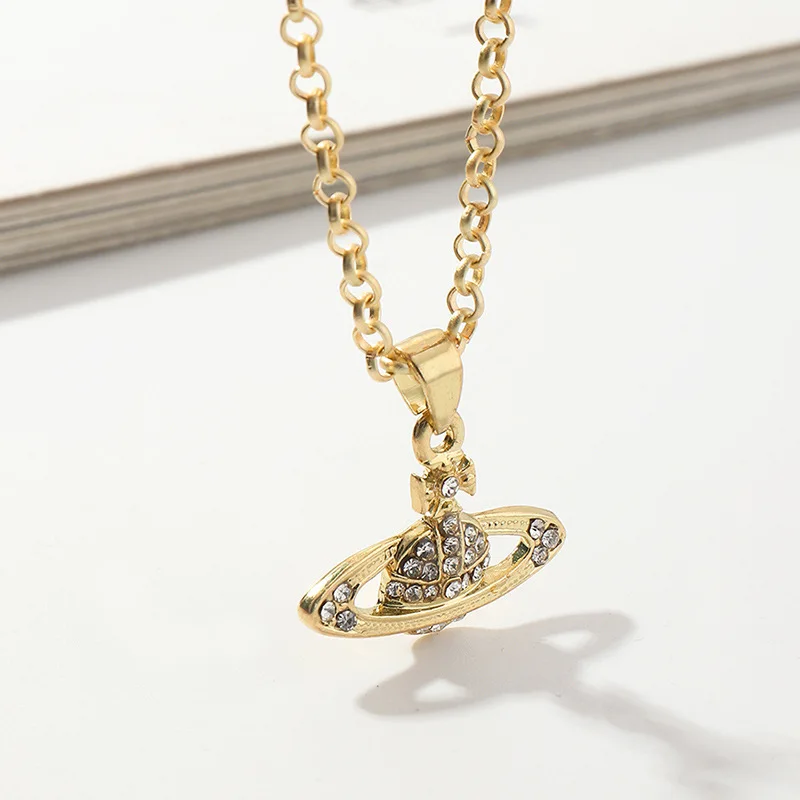 

necklace for women Trend micro necklace set full drill Saturn creative single star necklace Jewelry for Women Necklace