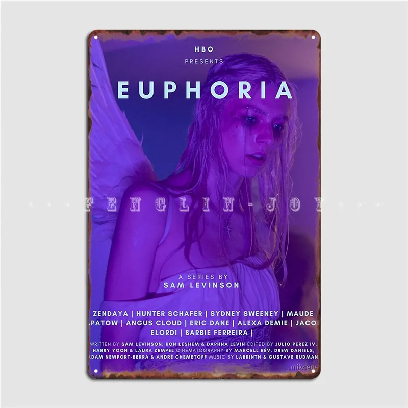 Euphorias Hunter Schafer ТВ-шоу постер металлическая табличка персонализированное украшение стены пещеры паба мурали оловянный знак плакатов.