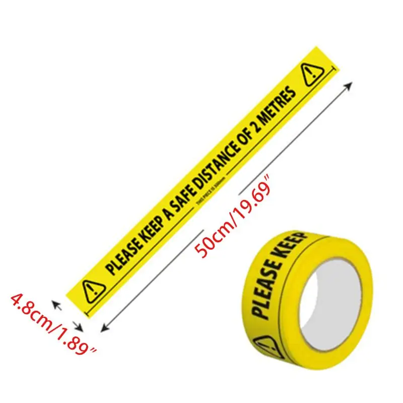 

CPDD Please Keep A Safety Distance of 2 Meters Floor Tape 33m x 48mm Distancing Safe Sticker for supermarket School Hospital