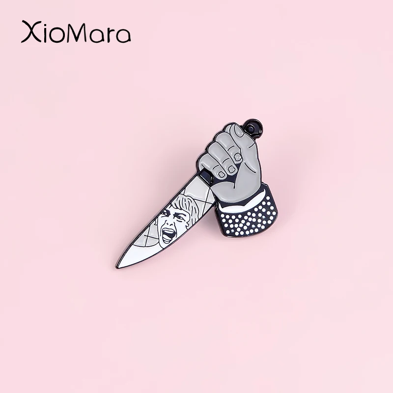 Psycho Эмаль Булавка Альфреда Сплит персональный нож убийца Хичкок фильм ужасов