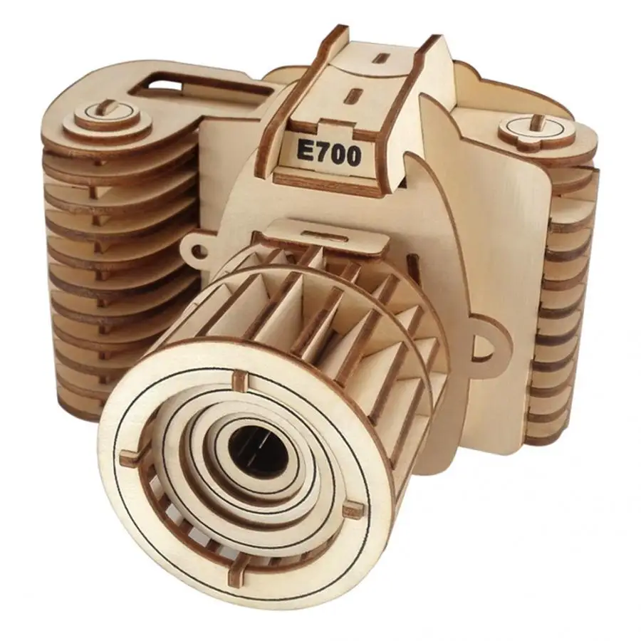 Пазлы деревянные 3D модель головоломки с камерой игрушка для сборки детей