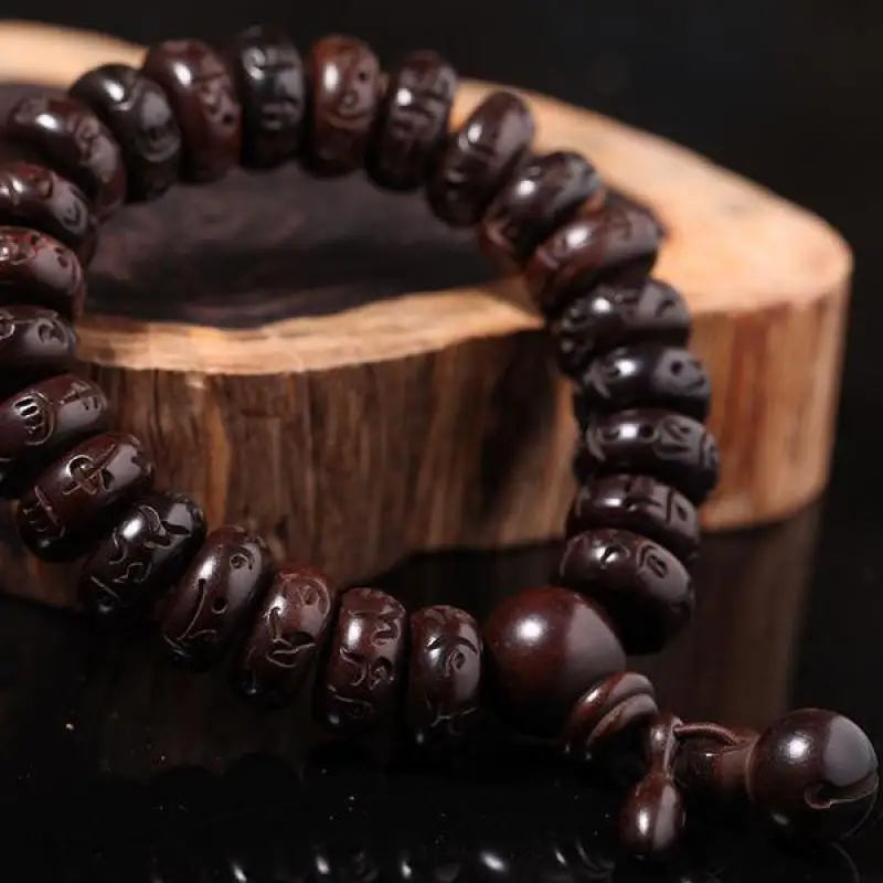 Натуральные бусы Будды Браслеты Ручной Работы жилеткой обманкой дерева Ом Мани