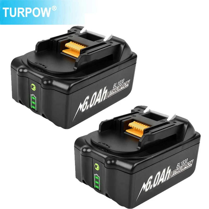 Литий-ионный аккумулятор Turpow 6000 мАч для Makita 18 в BL1830 BL1840 BL1850 BL1860 LXT 400 L50