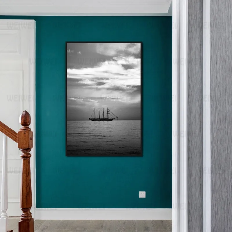 

Home Decoration Painting Poster Landscape Painting Grey Lakeside and Reed Kitchen Wall Art Decoration Hd Print Canvas Painting