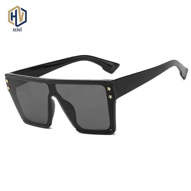 

Новые квадратные солнцезащитные очки для мужчин и женщин, модные, металлические заклепки, одноцветные, большая оправа, солнцезащитные очки,...