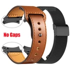 Металлический браслет без зазора для Samsung Galaxy Watch 4 4440 мм, кожаный ремешок с изогнутым концом, адаптер для Galaxy Watch 4 classic 4642 мм