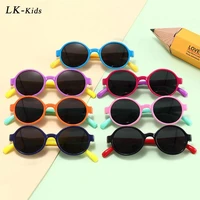 longkeeper classic children round polarized sunglasses vintage kids silicone tr90 glasses boys girls fashion brand sun glasses