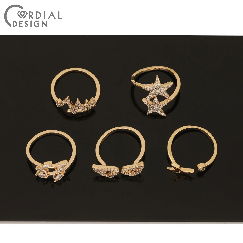 

Cordial Design 30Pcs Rhinestone Ring Settings/Hand Made/Cubic Zirconia Ring Making/DIY Accessories/Jewelry Findings & Components
