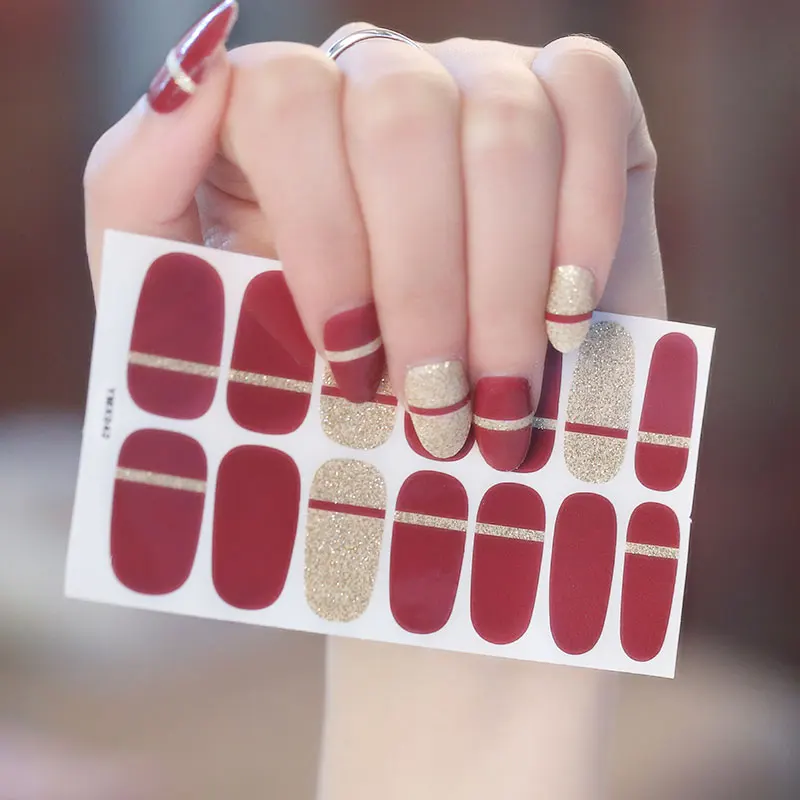 10 шт красочные блестящие кончики для дизайна ногтей DIY клейкие обертывания