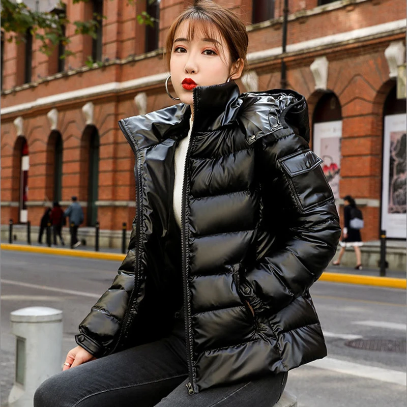 Женский утепленный пуховик куртки парки с капюшоном для девочек теплая зимняя