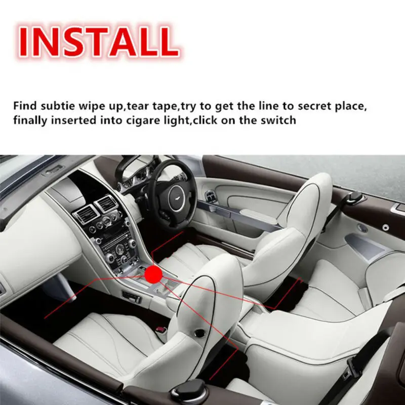 4 шт./компл. автомобильная зарядка RGB Светодиодные полосы света светодиодные