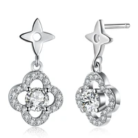 zemior 925 sterling silver stud earrings for women hollow out flower 5a clear cubic zirconia earring anniversary fine jewelry
