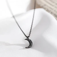 korean minimalist black moon pendant choker necklace for women simple geometric heart clavicle chain jewelry accessories gift