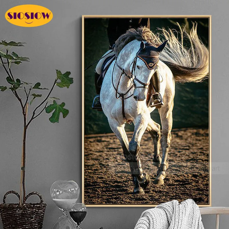 5D DIY алмазная живопись Белая лошадь полная выкладка 3D Алмазная мозаика вышивка
