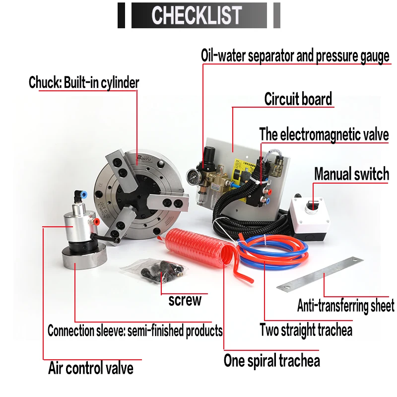 10-дюймовый 254 мм 3-кулачковый твердый пневматический патрон для токарного станка