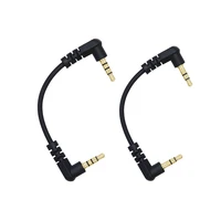 10cm 3 5mm aux short cable male to stero audio cable 90 degree two right angled 34 pole gold for car mp3mp4 audio cable
